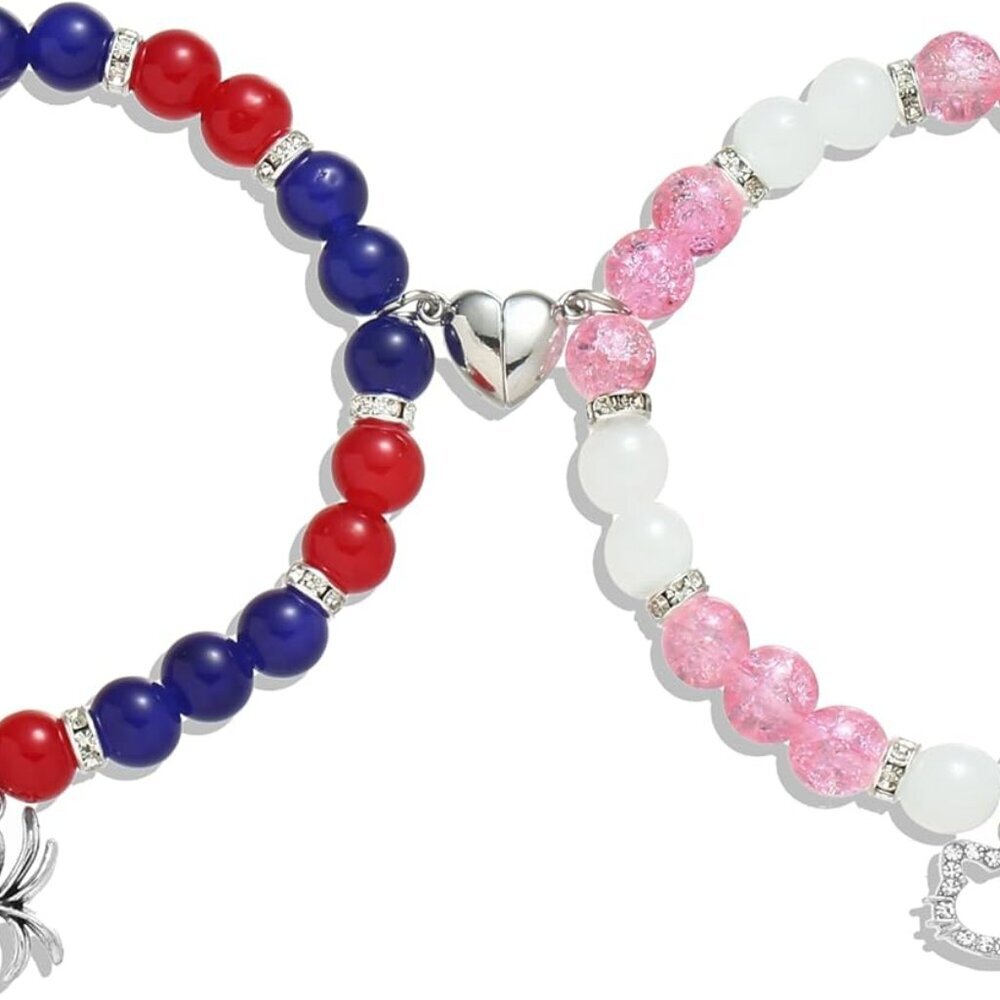 Elphaba Galinda Matching Bracelets -Braided Friendship Bracelet- Rhinestone Crow